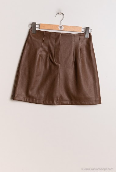 Wholesaler Amy&Clo - Imitation leather skirt