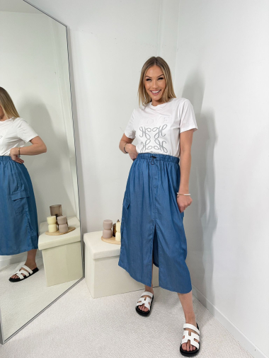 Wholesaler Amy&Clo - Midi skirt with slit