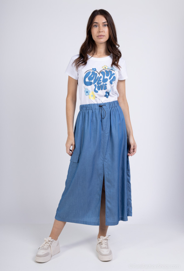 Wholesaler Amy&Clo - Midi skirt with slit