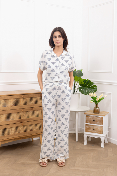 Wholesaler Amy&Clo - Fluid ethnic print pants