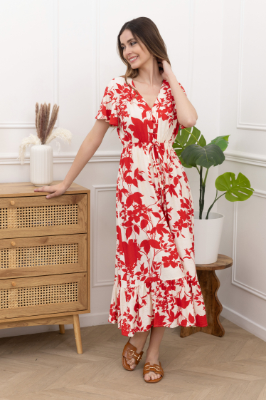 Grossiste Amy&Clo - Robe longue boutonnée imprimé floral