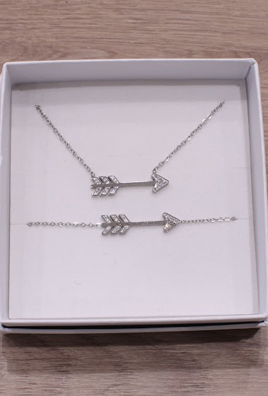 Grossiste An'gel - Coffret bijoux acier  collier et bracelet CCB007