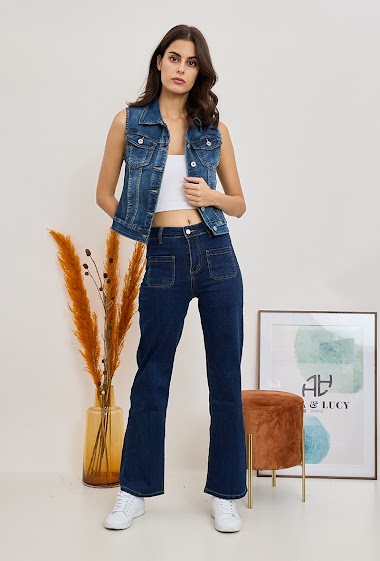 Wholesaler ANA & LUCY - Slim jeans vest (Washed out)