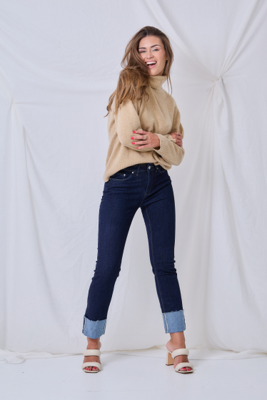 Jeans rectos con bajo deshilachado Push up ANA LUCY Paris