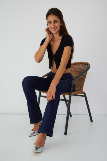 Wholesaler ANA & LUCY - Flared push-up jeans ( Raw denim )