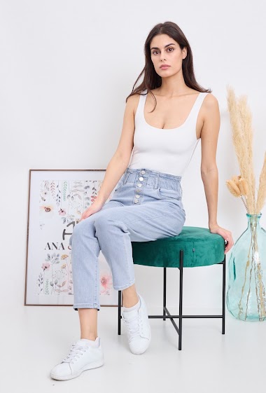 Wholesaler ANA & LUCY - Stretch mom jeans ( Buttoned )
