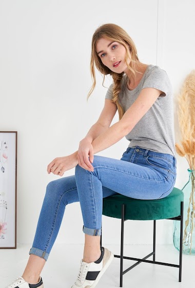 Grossiste ANA & LUCY - Jeans slim push-up ( Délavé )