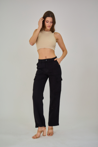 Lucy - White High Waisted Kick Flare Trousers