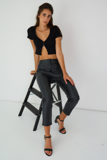 Wholesaler ANA & LUCY - Faux leather mom pants