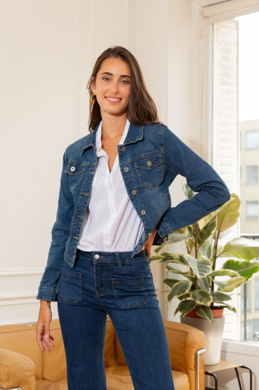 Wholesaler ANA & LUCY - Slim jeans jacket (Washed out)