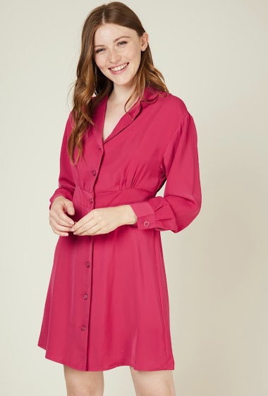 Grossiste Andy & Lucy - Robe chemise courte à manches longues