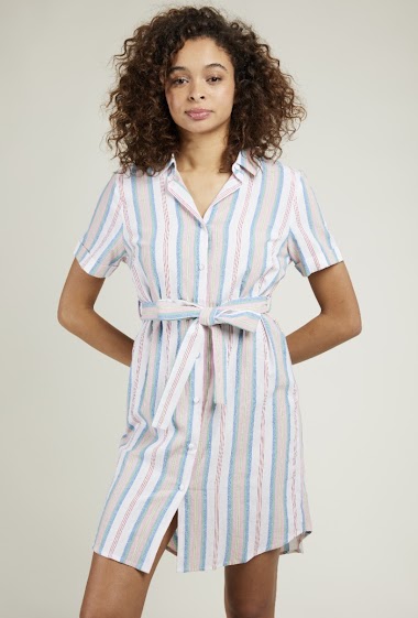 Grossiste Andy & Lucy - Robe chemise rayée