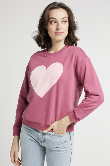 Grossiste Andy & Lucy - Sweat en cotons aevc coeur velours