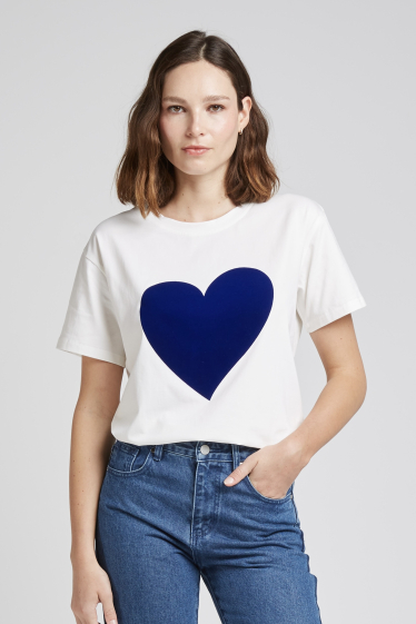 Grossiste Andy & Lucy - Tshirt coeur velours