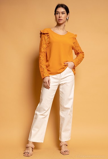 Wholesaler Andy & Lucy - Top with lace sleeves