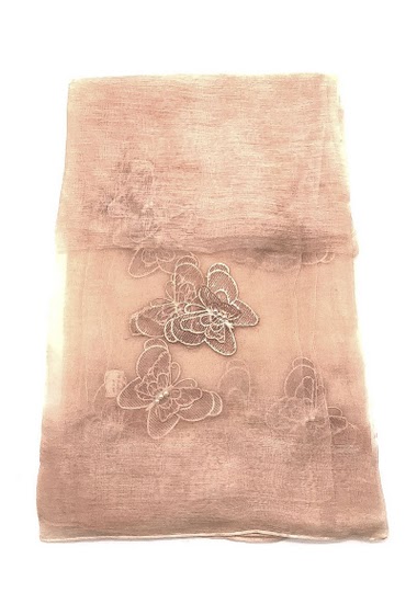 Wholesaler Angelique.L - ES-EMBROIDERED BUTTERFLY SCARF