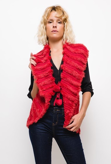 Mayorista Angelique.L - Knitted rabit fur vest
