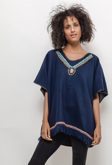 Wholesaler Angelique.L - BEADS EMBROIDERED PONCHO