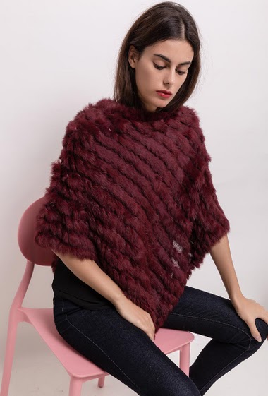 Wholesaler Angelique.L - PONCHO MADE WITH RABBIT FUR TAPE