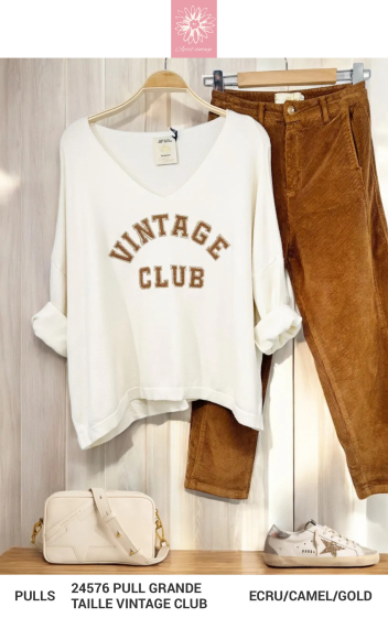 Wholesaler APRIL VINTAGE - LARGE SIZE VINTAGE CLUB SWEATER