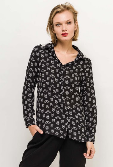 Wholesaler ARELINE (Theoline) - Shirt with printed owls