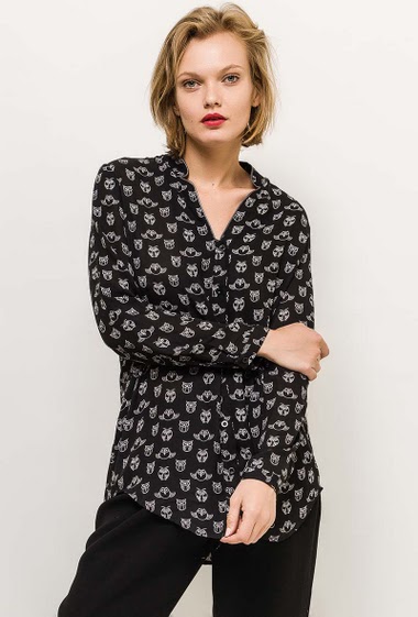 Wholesaler ARELINE (Theoline) - Shirt with printed owls