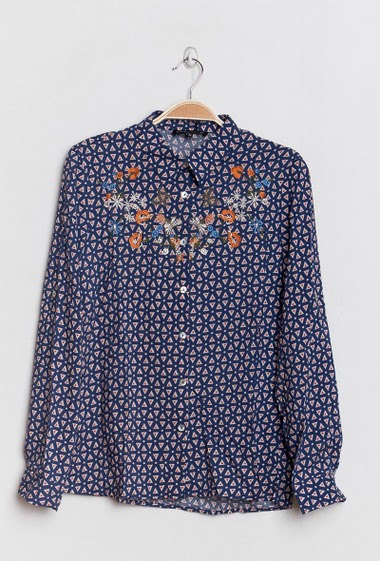 Wholesaler ARELINE (Theoline) - Patterned shirt with embroideries