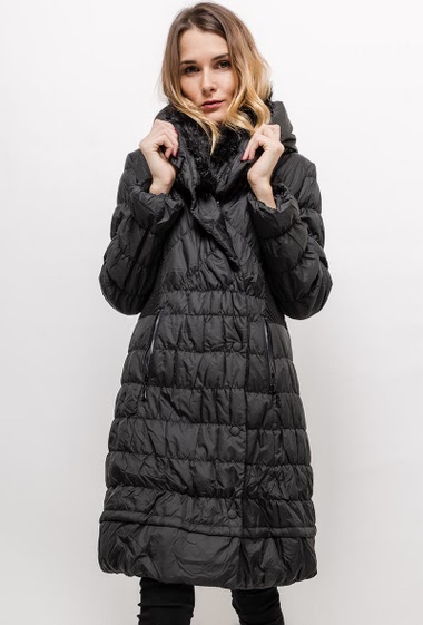 Slim long quilted jacket