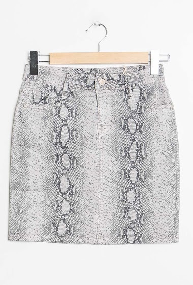 Wholesaler ARELINE (Theoline) - Coton skirt with python print