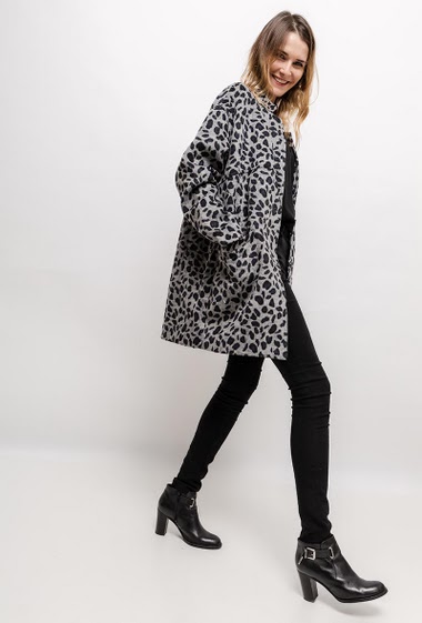 Grossiste ARELINE (Theoline) - Manteau à imprimé léopard