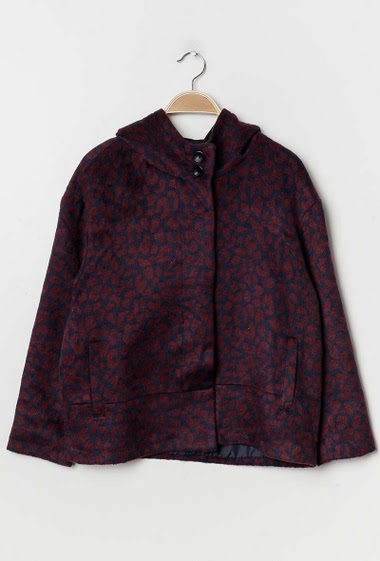 Wholesaler ARELINE (Theoline) - Leopard  coat in wool mix