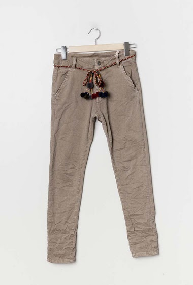 Wholesaler ARELINE (Theoline) - Cotton pants with belt