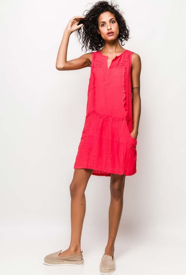 Wholesaler ARELINE (Theoline) - Cotton dress with ruffles
