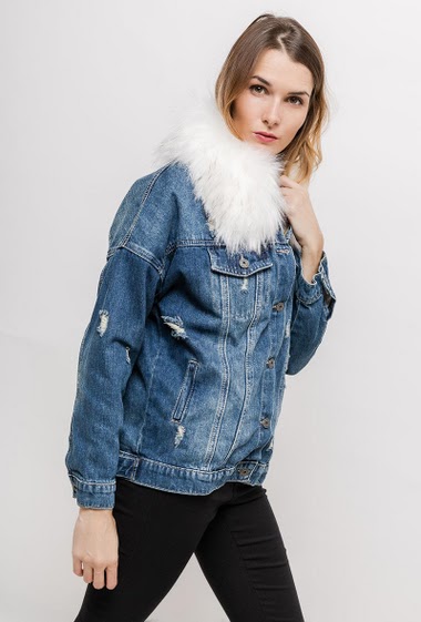 Wholesaler ARELINE (Theoline) - Denim jacket with fur
