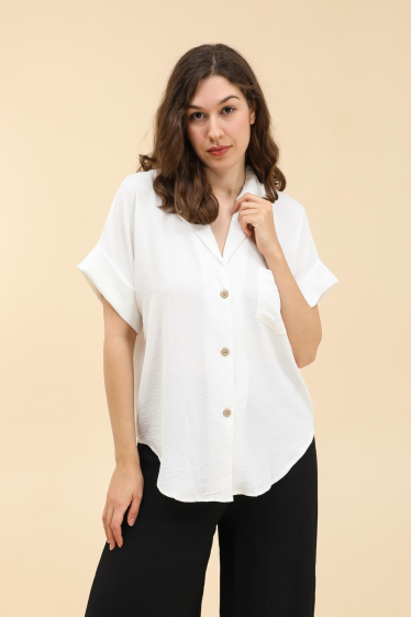 Großhändler ARLEQUINN - Plus-Size-Bluse mit Hemdkragen