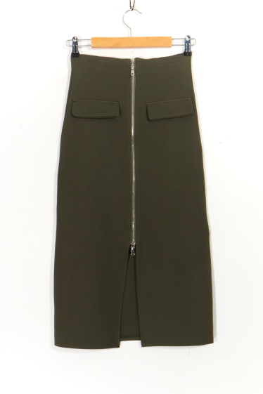 Grossiste ARLEQUINN - Jupe grande taille avec fausse poches et zip.