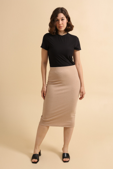 Wholesaler ARLEQUINN - Plus size basic textured skirt