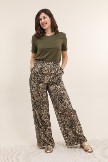 Grossiste ARLEQUINN - Pantalon grande taille imprimé fluide à ceinture elastique