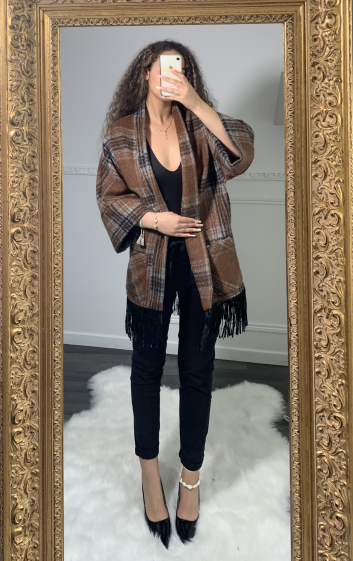 Wholesaler Artflow - Long cardigan with fringes and prints