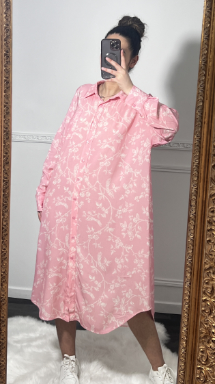 Grossiste Artflow - Robe chemise imprimé oversize