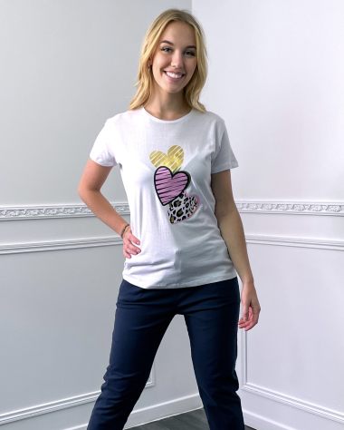 Mayorista Artflow - Camiseta rayas corazón