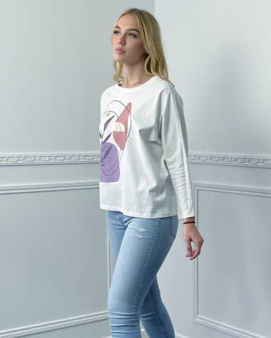 Großhändler Artflow - Langärmliges T-Shirt mit geometrischem Muster