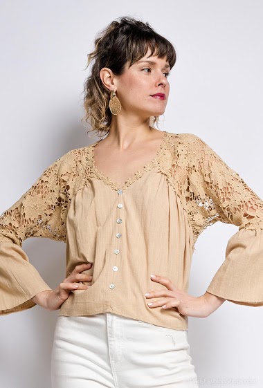 Wholesaler Arty Blush - Blouse with lace