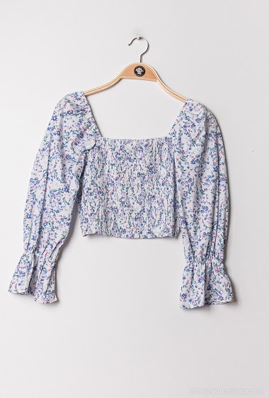 Wholesaler Arty Blush - Printed crop blouse
