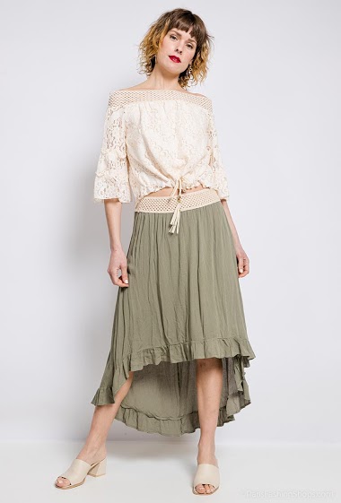 Wholesaler Arty Blush - Asymmetric maxi skirt