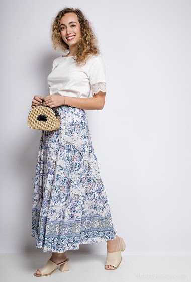 Wholesaler Arty Blush - Printed maxi skirt