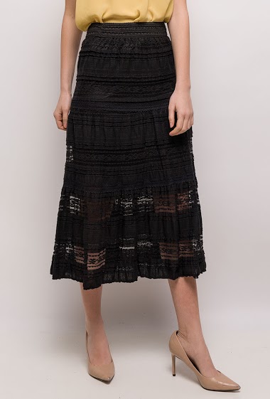 Wholesaler Arty Blush - Midi skirt in lace