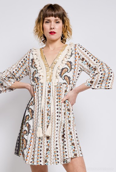Wholesaler Arty Blush - Bohemian printed dress