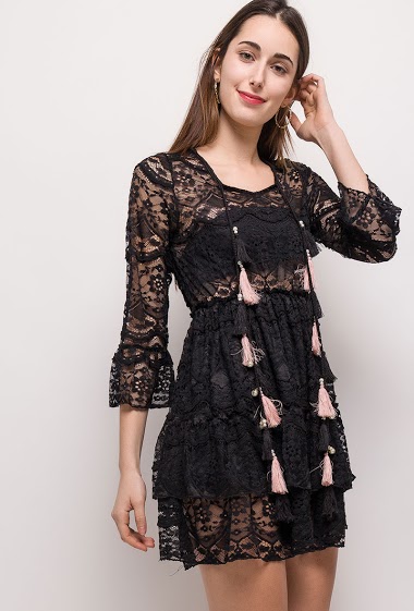 Wholesaler Arty Blush - Bohemian dress in lace
