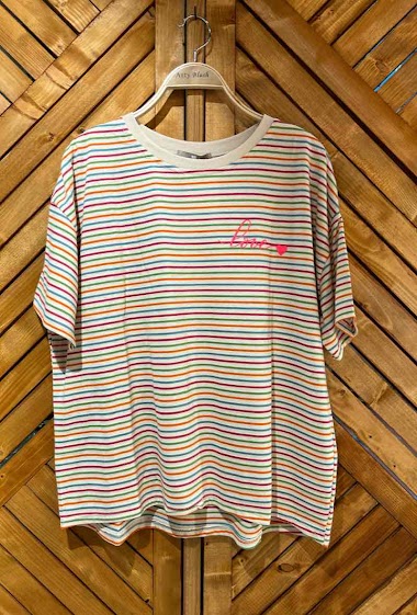 Wholesaler Arty Blush - Love stripe T-shirt